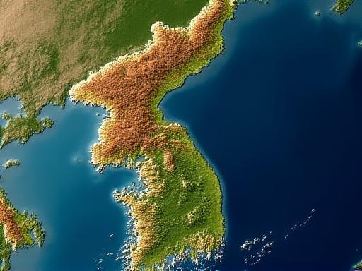 한반도 상공 위성 데이터를 보여주는 이미지